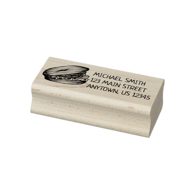 New York Bagel Cream Cheese Lox Capers Onions Rubber Stamp (Stamp)