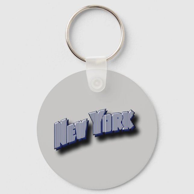 New York Banner Text Key Ring (Front)