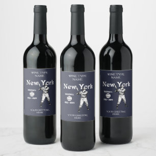 New York Baseball 2023 Retro  Wine Label