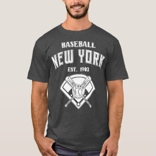 New York Baseball Est 1903 Vintage White Text T-Shirt