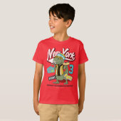 New York Baseball Player Dinosaur Funny Graphic  T-Shirt (Front Full)