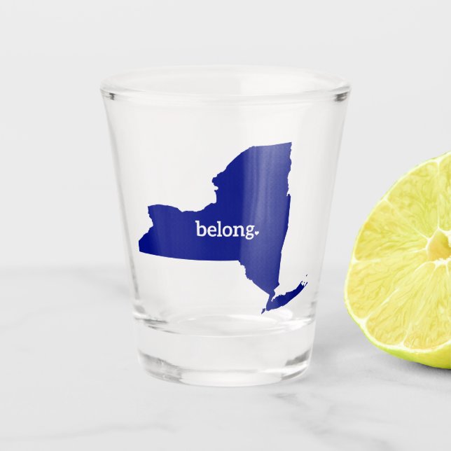 New York Belong State Map Shot Glass (Front)