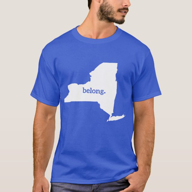 New York Belong State Map T-Shirt (Front)