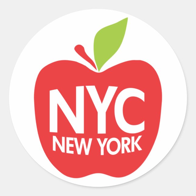 New York Big Apple Classic Round Sticker (Front)