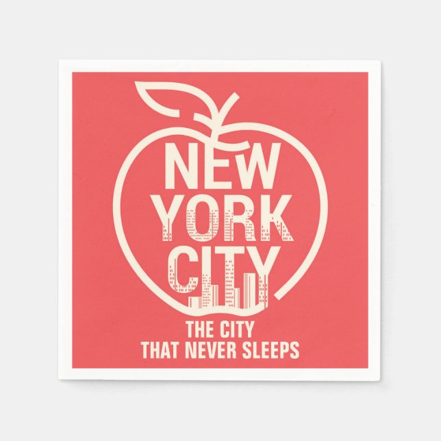 New York Big Apple Modern Red Napkin (Front)