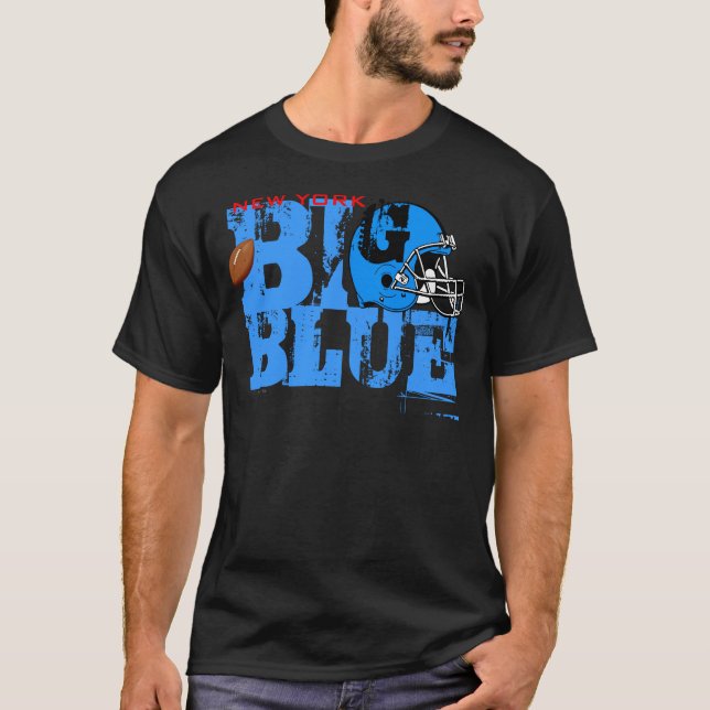 New York Big Blue Helmet Football T-Shirt 2 (Front)