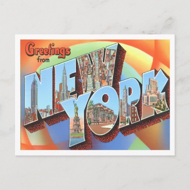New York Big Letters Postcard (Front)