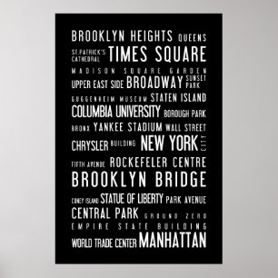 New York black and white poster