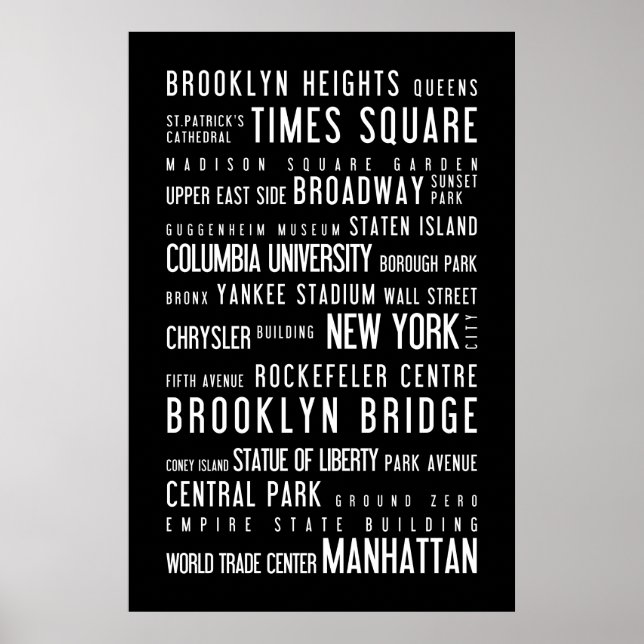 New York black and white poster (Front)