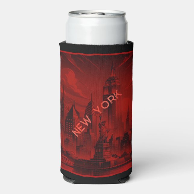 New York Black Red Seltzer Can Cooler (Seltzer Back)