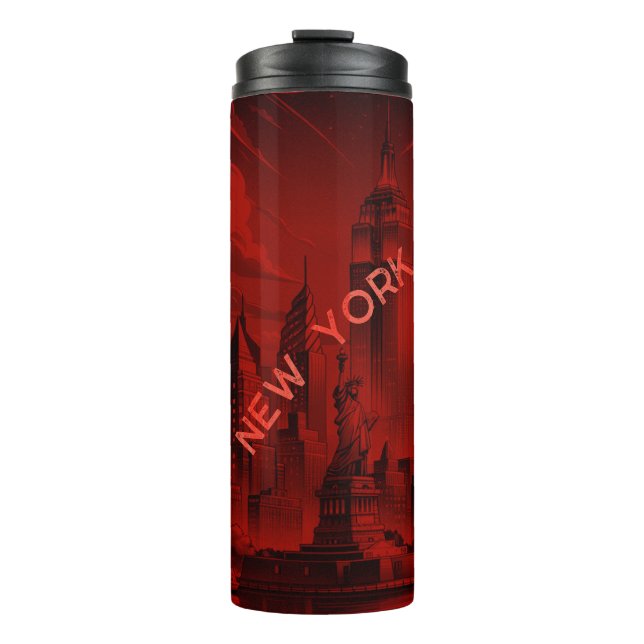 New York Black Red Thermal Tumbler (Front)