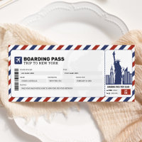 New York Boarding Pass Travel Trip Plane Ticket