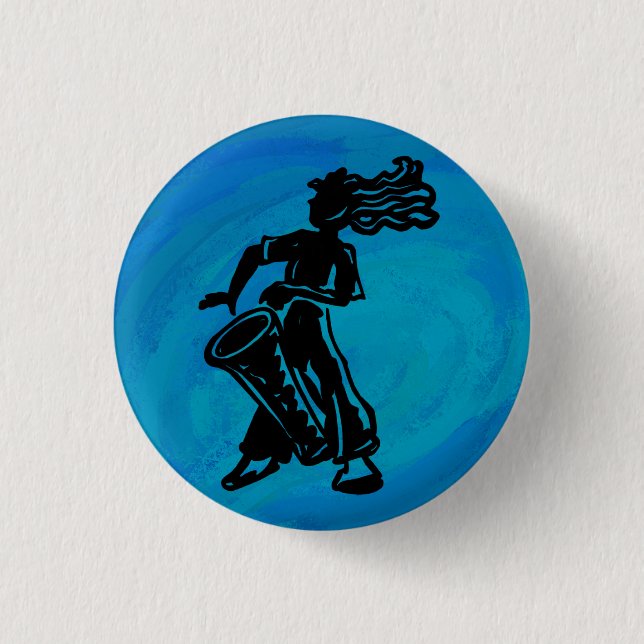 New York Boogie Nights Drum Blue 3 Cm Round Badge (Front)