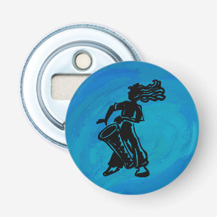 New York Boogie Nights Drum Blue Bottle Opener
