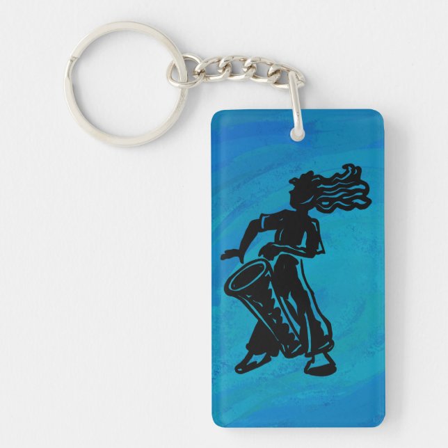 New York Boogie Nights Drum Blue Key Ring (Front)