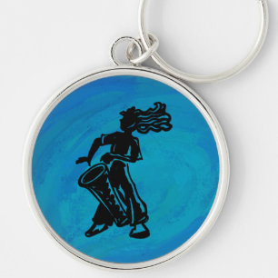 New York Boogie Nights Drum Blue Key Ring