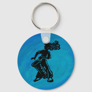 New York Boogie Nights Drum Blue Key Ring