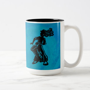 New York Boogie Nights Drum Blue Two-Tone Coffee Mug