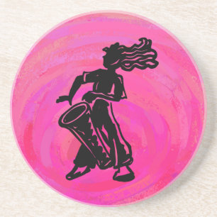 New York Boogie Nights Drum Hot Pink Coaster