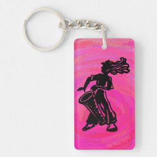 New York Boogie Nights Drum Hot Pink Key Ring