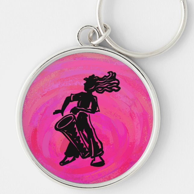 New York Boogie Nights Drum Hot Pink Key Ring (Front)