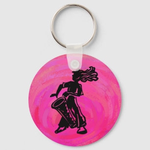 New York Boogie Nights Drum Hot Pink Key Ring