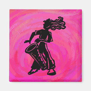 New York Boogie Nights Drum Hot Pink Magnet
