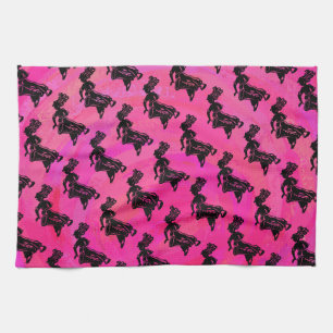 New York Boogie Nights Drum Hot Pink Tea Towel