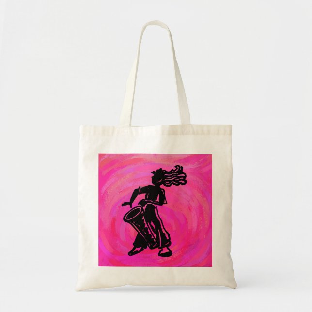 New York Boogie Nights Drum Hot Pink Tote Bag (Front)