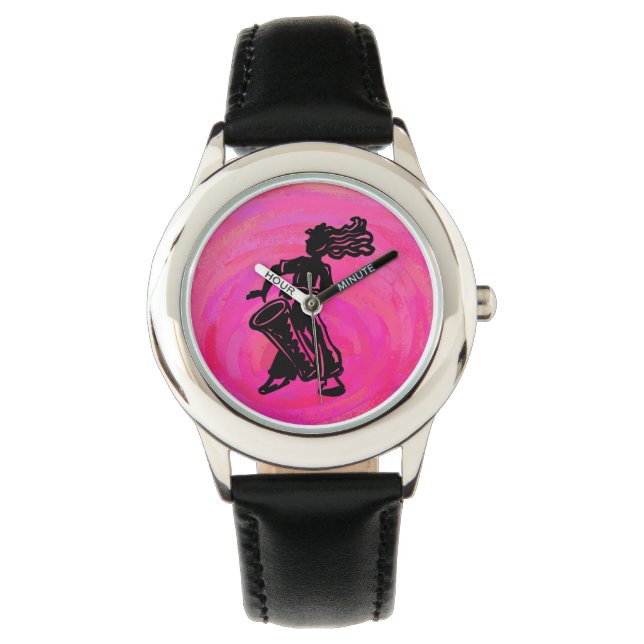 New York Boogie Nights Drum Hot Pink Watch (Front)