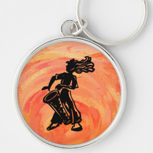 New York Boogie Nights Drum Orange Key Ring