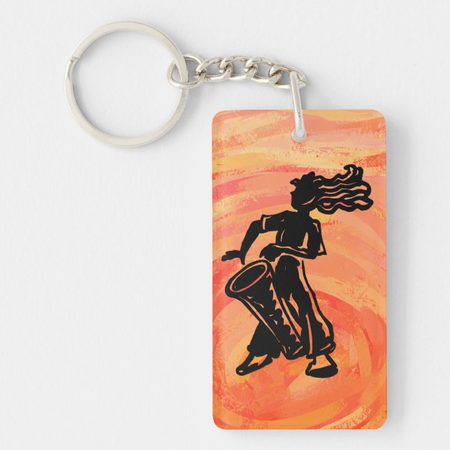 New York Boogie Nights Drum Orange Key Ring (Front)