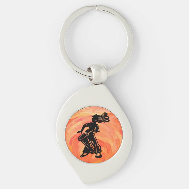 New York Boogie Nights Drum Orange Key Ring (Front)