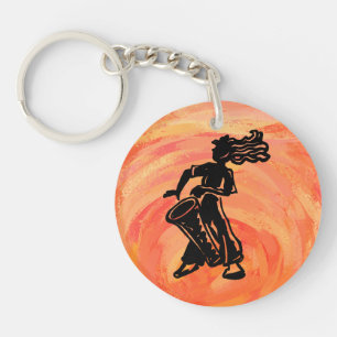 New York Boogie Nights Drum Orange Key Ring