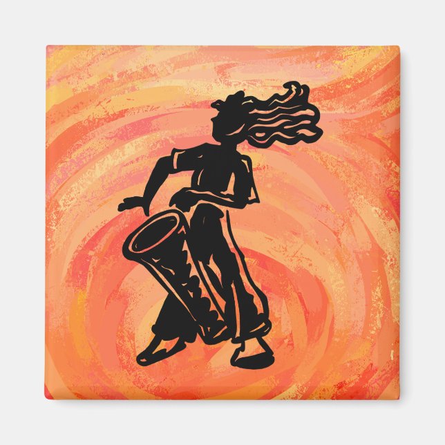 New York Boogie Nights Drum Orange Magnet (Front)