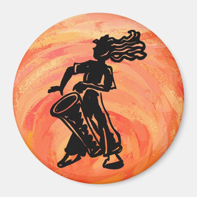 New York Boogie Nights Drum Orange Magnet (Front)