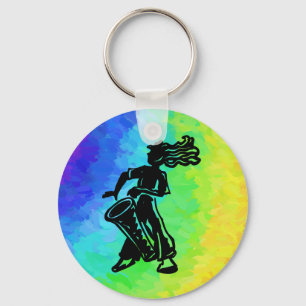 New York Boogie Nights Drum Rainbow Key Ring