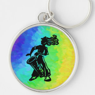New York Boogie Nights Drum Rainbow Key Ring