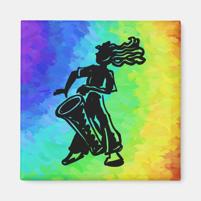 New York Boogie Nights Drum Rainbow Magnet (Front)