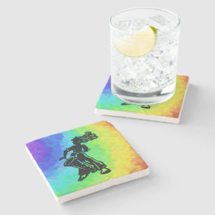 New York Boogie Nights Drum Rainbow Stone Coaster
