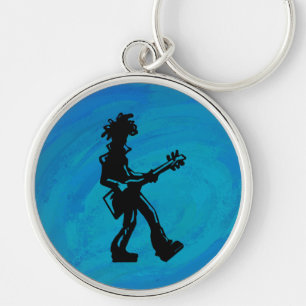 New York Boogie Nights Guitar Blue Key Ring