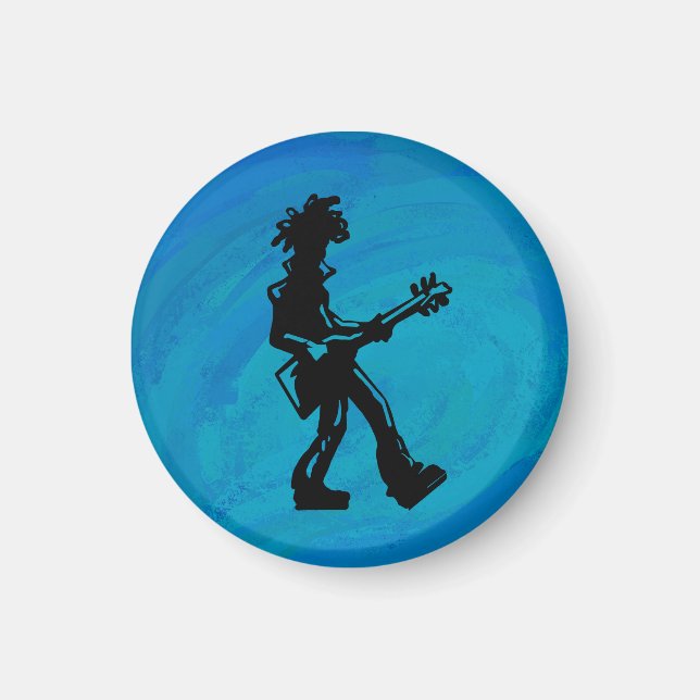 New York Boogie Nights Guitar Blue Magnet (Front)