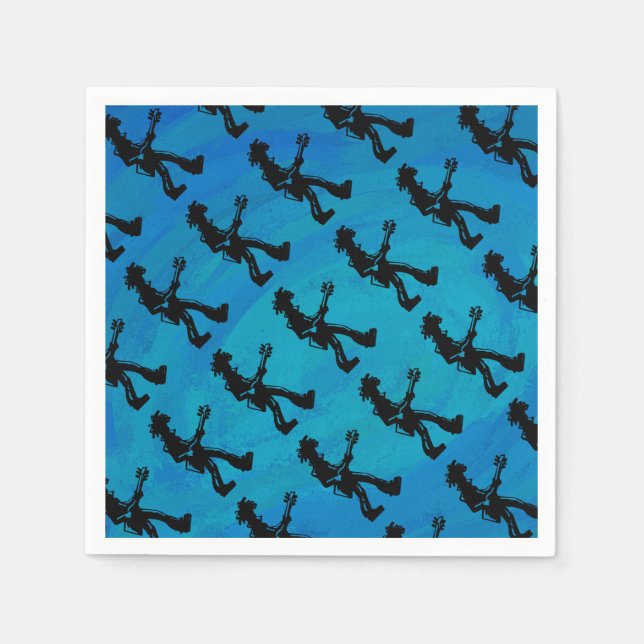 New York Boogie Nights Guitar Blue Napkin (Front)