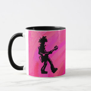 New York Boogie Nights Guitar Hot Pink Mug