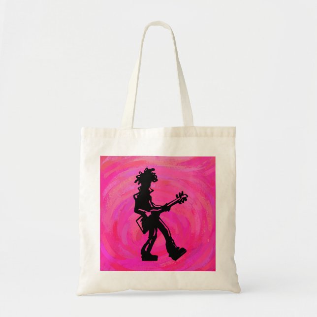 New York Boogie Nights Guitar Hot Pink Tote Bag (Front)