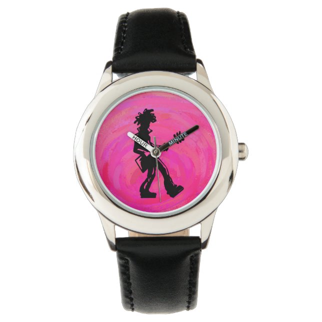 New York Boogie Nights Guitar Hot Pink Watch (Front)