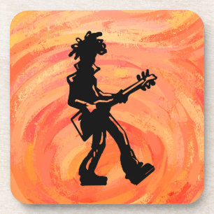 New York Boogie Nights Guitar Orange Coaster