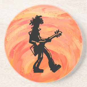 New York Boogie Nights Guitar Orange Coaster