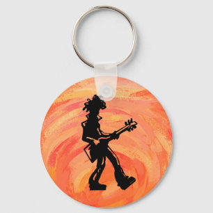 New York Boogie Nights Guitar Orange Key Ring