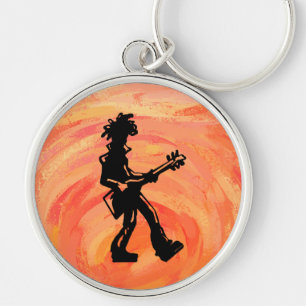 New York Boogie Nights Guitar Orange Key Ring